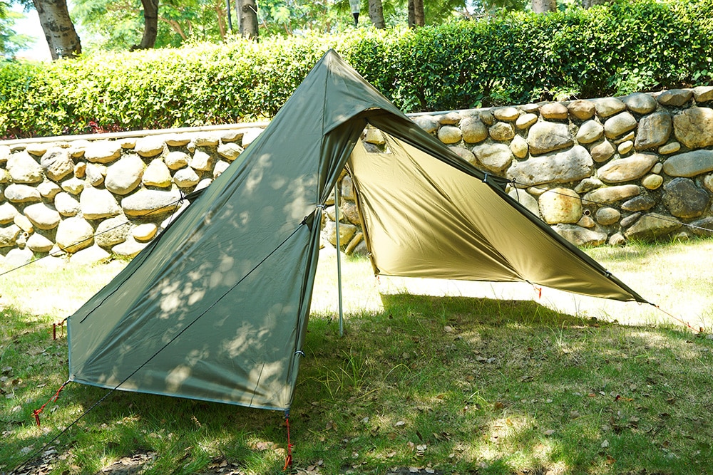 Cheap Goat Tents Ultralight Camping Teepee Tent with Chimney Window Outdoor Tipi Pyramid Tent Double Layer Bushcraft 1 Person Tents Hot Tent   